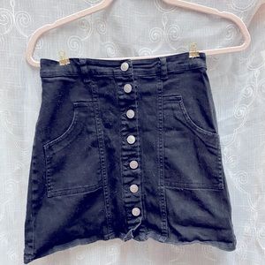 Black button down skirt